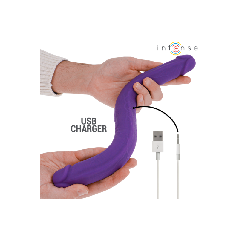 Intense - Gunter Dildo Doble Vibrador 40 Cm Morado Control Remoto |