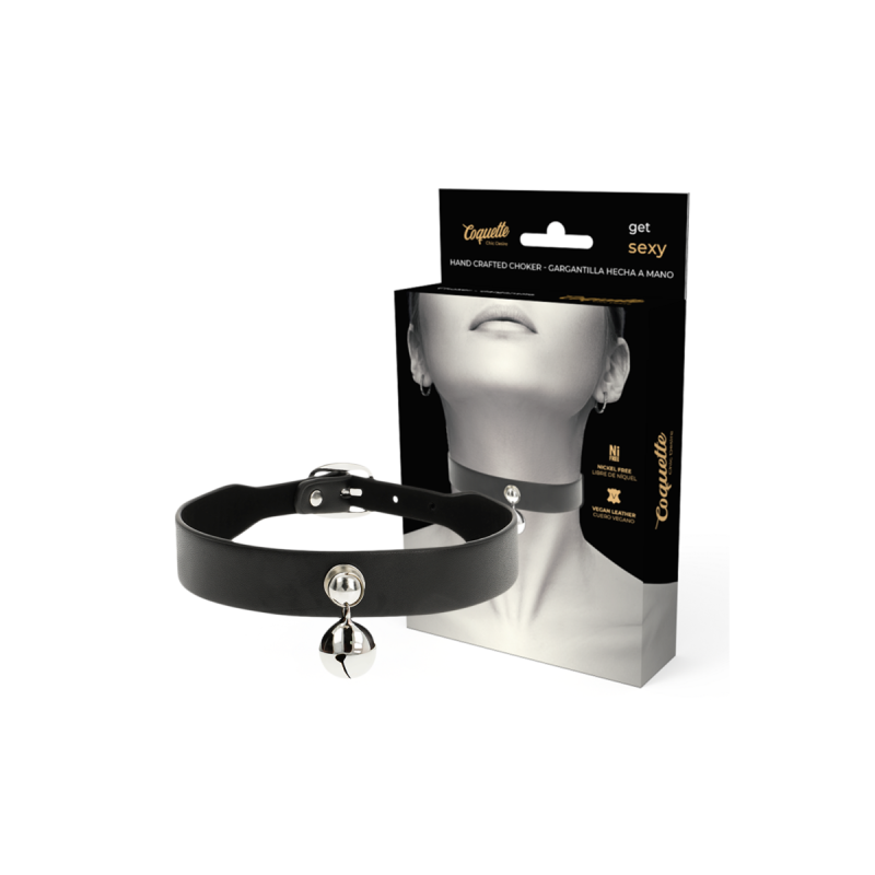 Coquette Chic Desire - Collar Cuero Vegano Accesorio Woman Cascabel