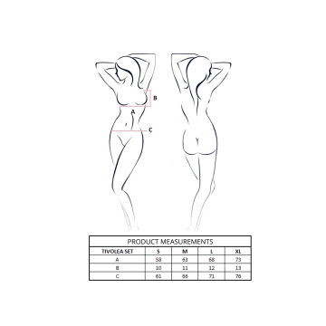 Passion - Tivolea Set Sujetador + Tanga Negro S/M | Vybes.it