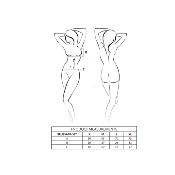 PASSION - BELISSANA BRA + THONG SET BLACK S/M - PASSION WOMAN SETS -…