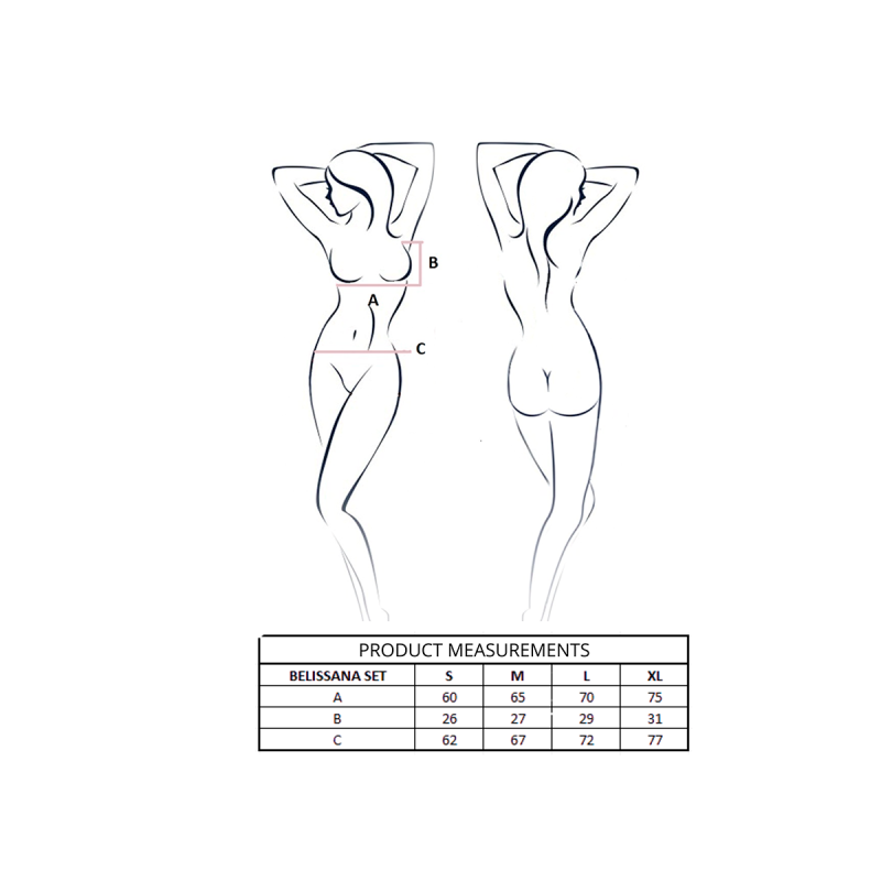 PASSION - ENSEMBLE SOUTIEN-GORGE + STRING BELISSANA BLEU S/M - PASSIO…
