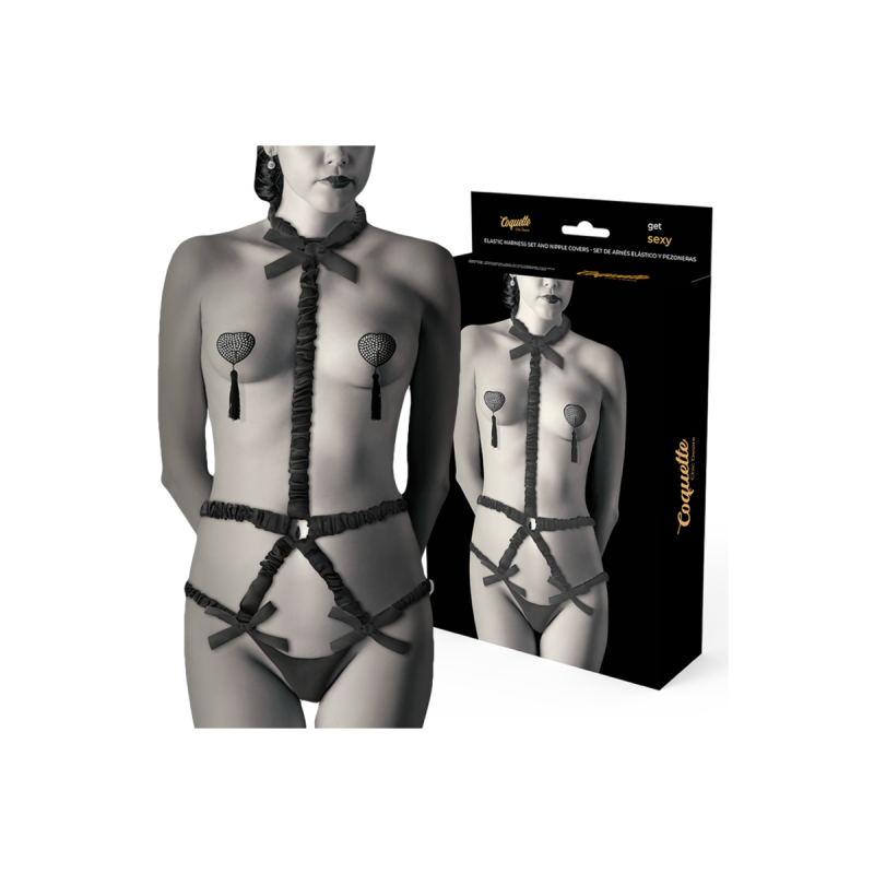 Coquette Chic Desire - Lingerie Set Con Pezoneras Deluxe | Vybes.it