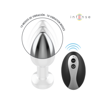 Intense - Plug Anal Vibrant En Métal Avec Lumières Led Et