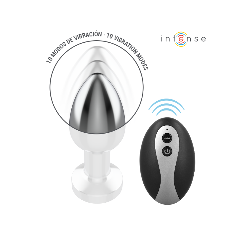 Intense - Plug Anal Vibrant En Métal Avec Lumières Led Et