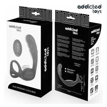 ADDICTED TOYS - ANILLO DOBLE VIBRADOR PROSTÁTICO CONTROL REMOTO