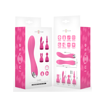 Intense - Cher Vibrator Mit 20 Muster Und Austauschbaren Aufsätzen
