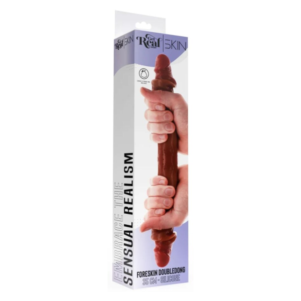 GET REAL - DILDO IN SILICONE A DOPPIA ESTREMITÀ CARAMELLO 35 CM
