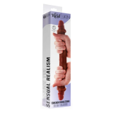 GET REAL - DILDO IN SILICONE A DOPPIA ESTREMITÀ CARAMELLO 35 CM