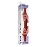 GET REAL - GODEMICHET EN SILICONE À DOUBLE EXTRÉMITÉ CARAMEL 40 CM