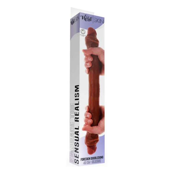 GET REAL - DILDO IN SILICONE A DOPPIA ESTREMITÀ CARAMELLO 46 CM