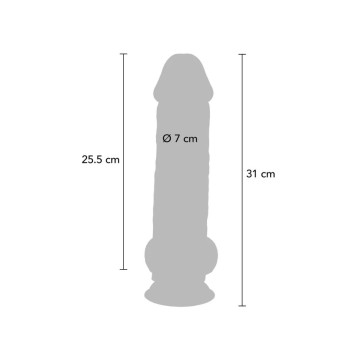 Get Real - Pene Realístico Deluxe Con Testículos Extra Grueso 31 Cm