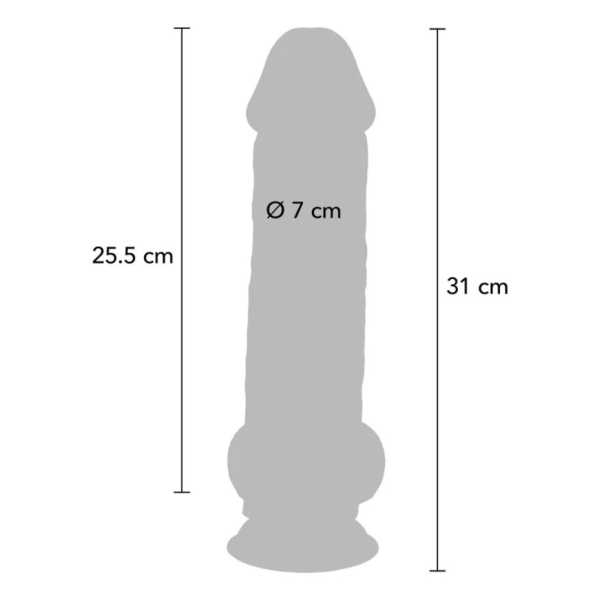 GET REAL - PÉNIS RÉALISTE DE LUXE AVEC TESTICULES EXTRA ÉPAIS DE 31 CM