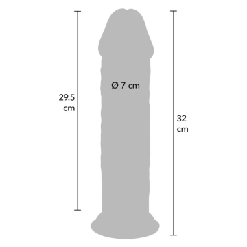 GET REAL - PÉNIS DE LUXE ÉPAIS DOUBLE DENSITÉ EN TPE 32 CM