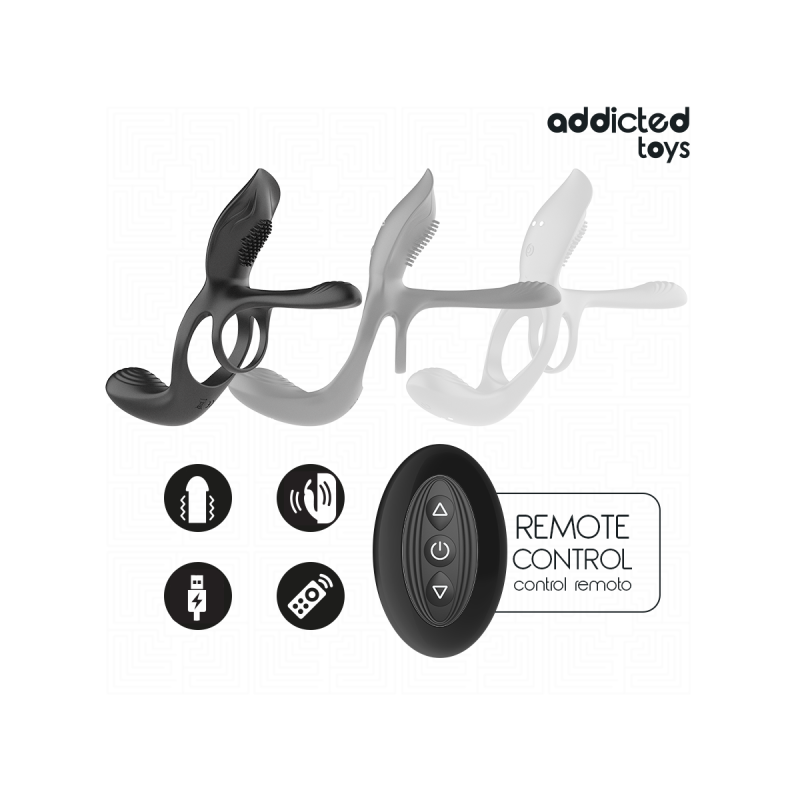 Addicted Toys - Anneau Double Pénis Avec Stimulateur Clitorial |
