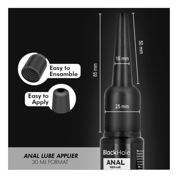 BLACK HOLE - APLICADOR DE LUBRICANTE ANAL TALLA S 30 ML