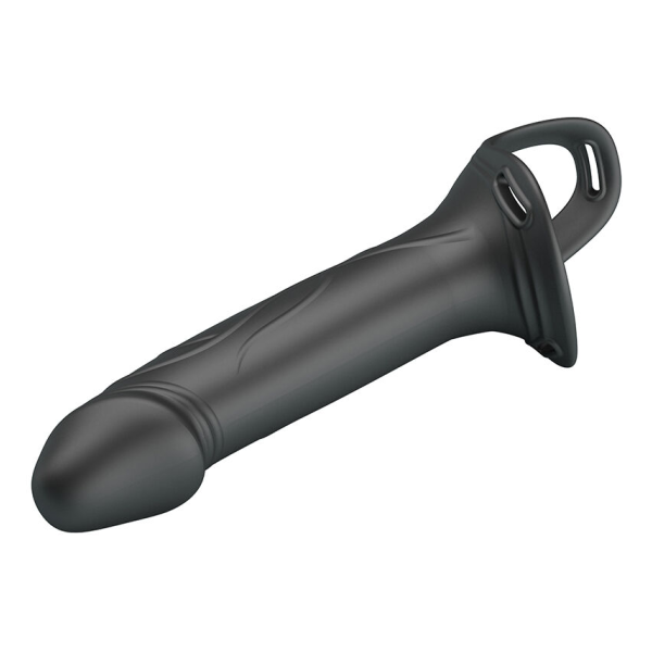 PRETTY LOVE - IMBRACATURA UNIVERSALE LONDON CON DILDO STRAP-ON IN SILICONE NERO 16,8 CM