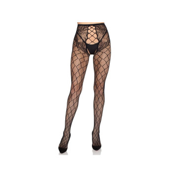 Leg Avenue - 1966 Collants Résille Avec Culotte Sans Entrejambe