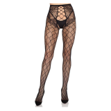 LEG AVENUE - 1966 COLLANTS RÉSILLE AVEC CULOTTE SANS ENTREJAMBE NOIR - TAILLE UNIQUE