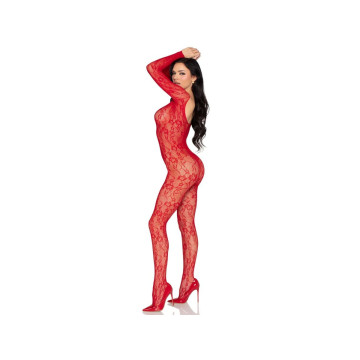 Leg Avenue - 89366 Spitzen - Dessous - Bodystocking, Rot