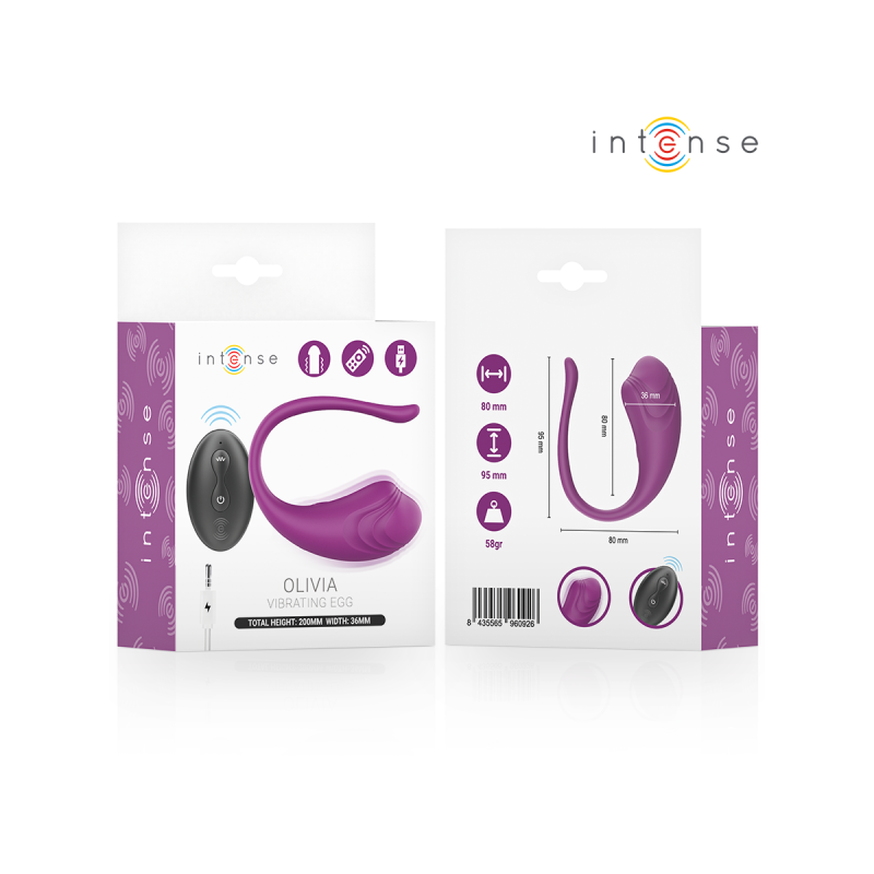 Intense - Olivia Huevo Vibrador Morado Control Remoto | Vybes.it