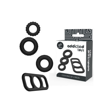 ADDICTED TOYS - COCK RING SET 4 PIECES - Cockrings without vibration
