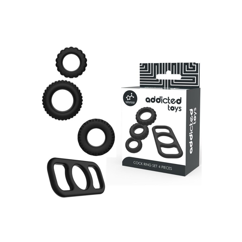 ADDICTED TOYS - COCK RING SET 4 STÜCK - Cockringe ohne Vibration
