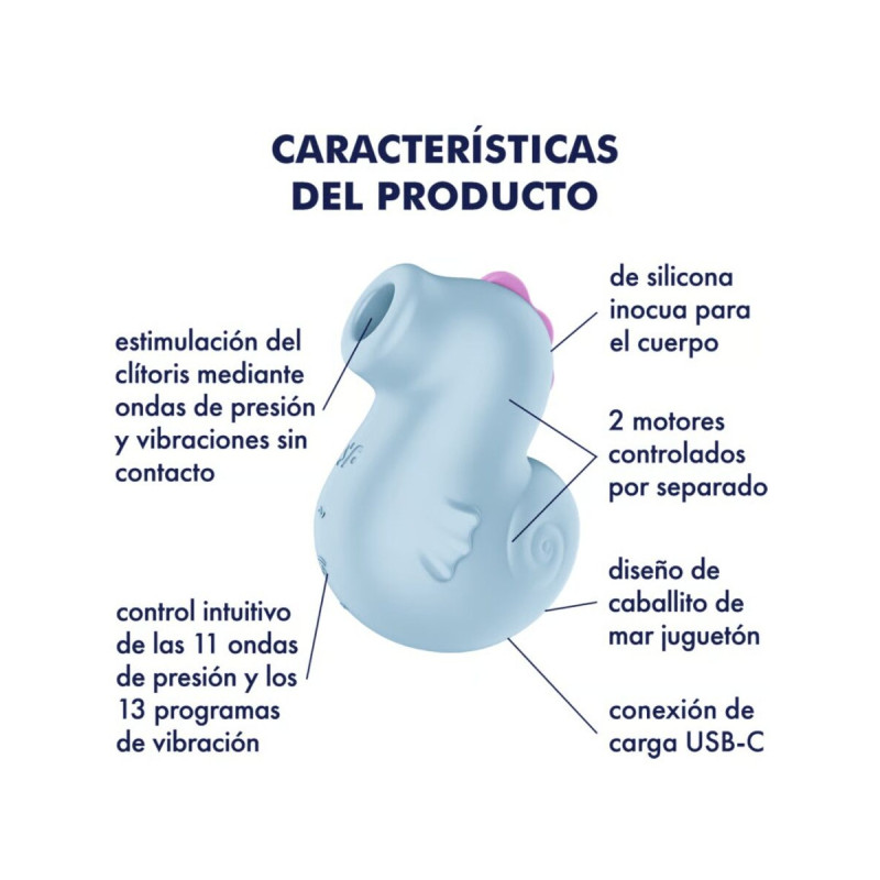 SATISFYER - SEA PONY VIBRADOR & ESTIMULADOR AIR PULSE - SATISFYER AIR…