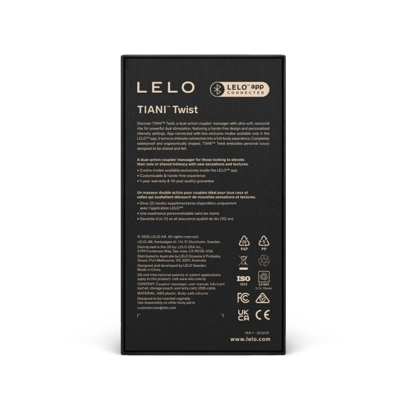 Lelo - Tiani Twist Vibrateur Pour Couples Rose Pâle | Vybes.it