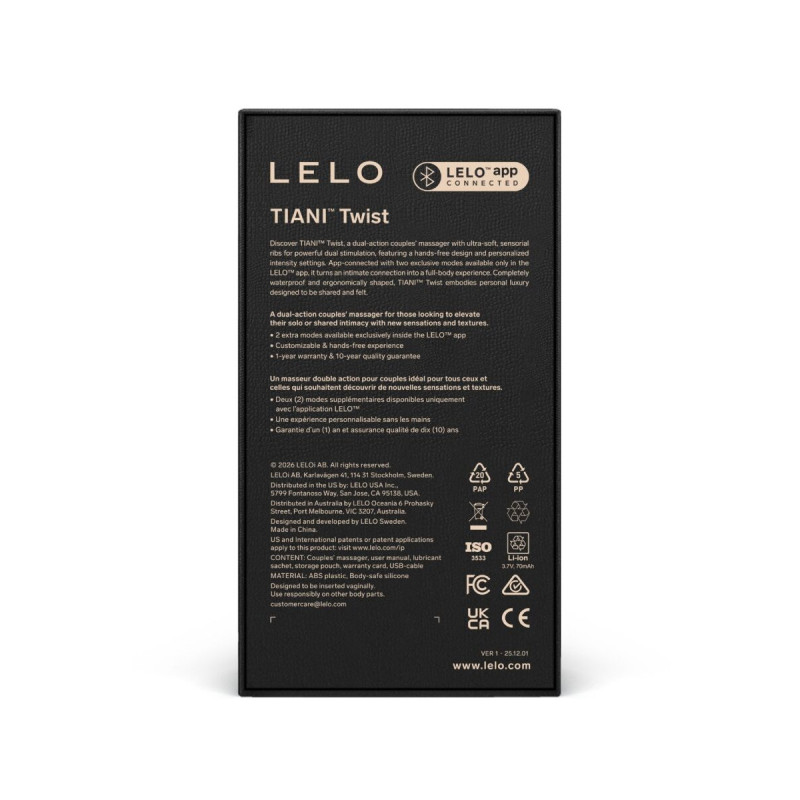 Lelo - Tiani Twist Vibrador Para Parejas Celeste | Vybes.it
