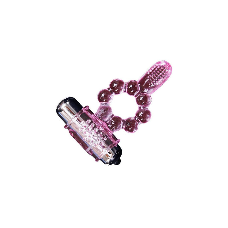 Baile - Anillo Silicona 10 Ritmos Lengua Con Vibración Rosa |