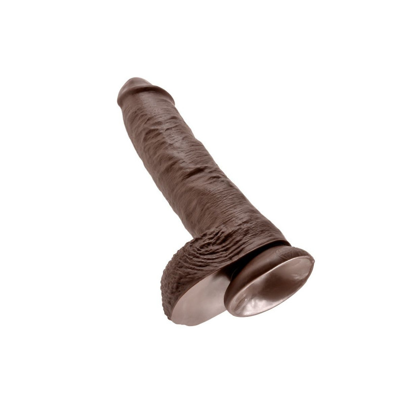 King Cock - 10 Dildo Braun Mit Eier 25.4 Cm | Vybes.it