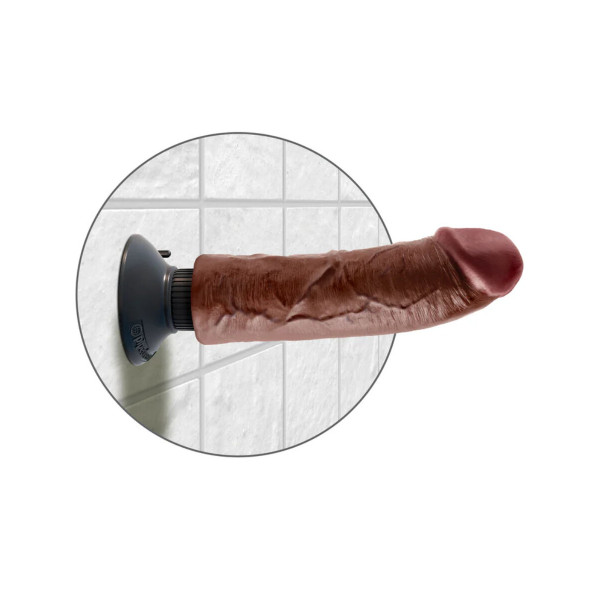 KING COCK - DILDO VIBRADOR MARRÓN 20.32 CM