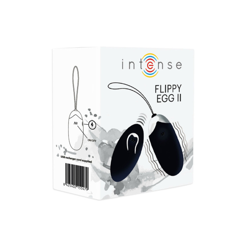 Intense - Oeuf Vibrant Flippy Ii Avec Télécommande Noir | Vybes.it