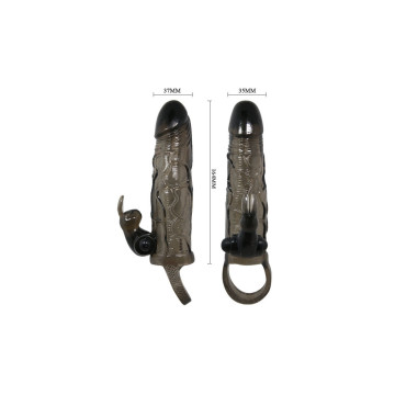 Baile - Brave Man Funda Realística Pene Con Rabbit 16.5 Cm Negro |