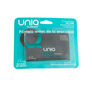UNIQ - SMART LATEX FREE PRE-ERECTION CONDOMS 3 UNITS - Senza latex