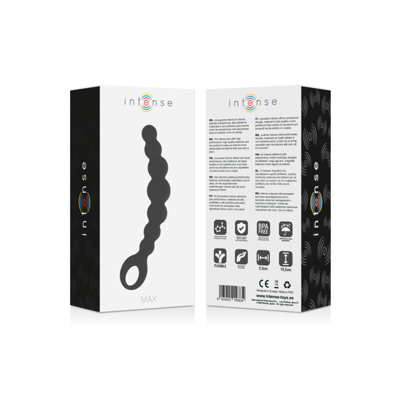 INTENSE - ANAL BEADS MAX BLACK - INTENSE ANAL TOYS | Vybes.it