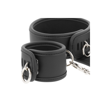 Fetish Submissive - Collar Y Esposas Cuero Vegano Con Forro De