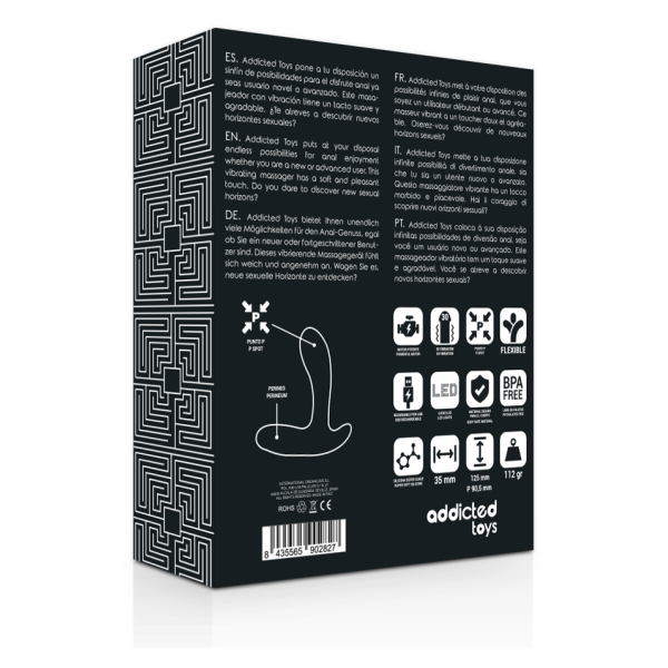 ADDICTED TOYS - MASSAGGIATORE ANALE VIBRAZIONE NERA