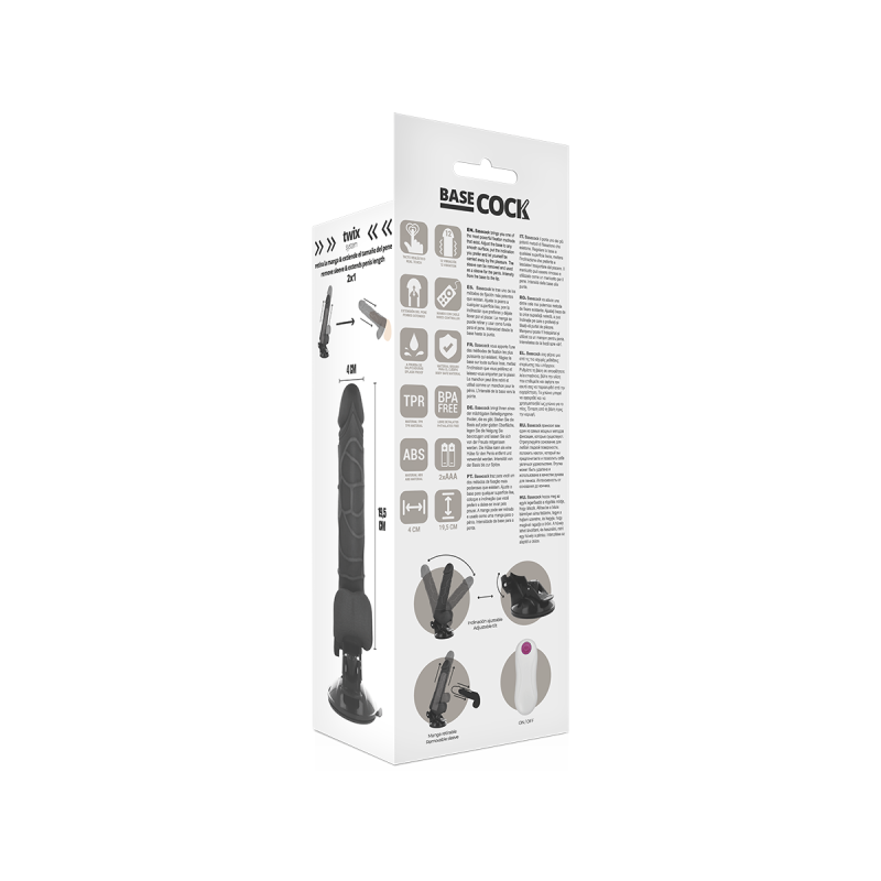 Basecock - Vibrateur Réaliste Télécommande Noir Avec Testicules