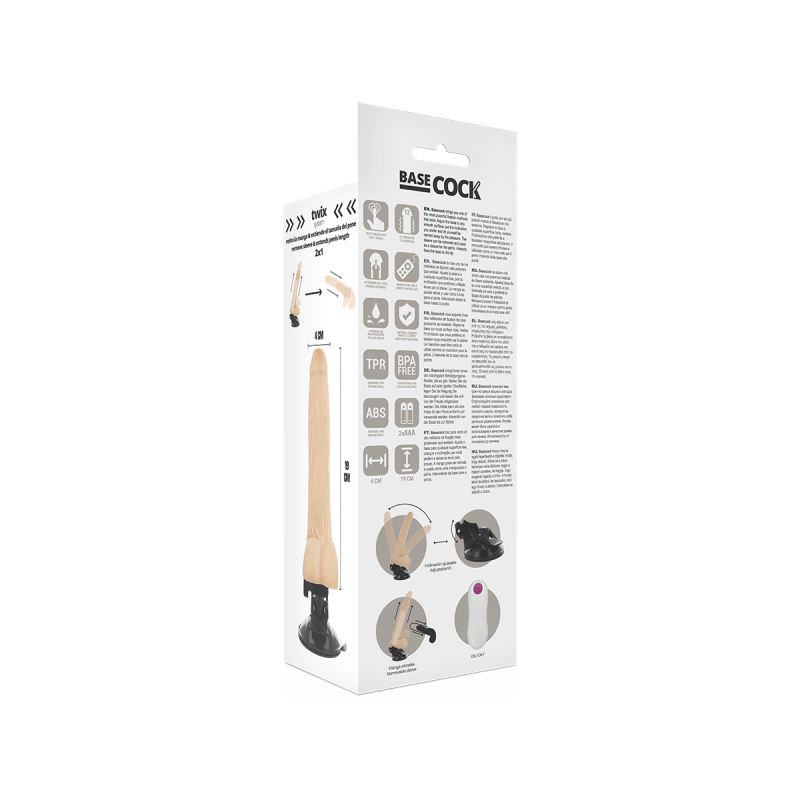 Basecock - Vibrador Realístico Control Remoto Natural 19 Cm - O - 4