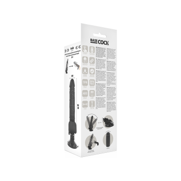 Basecock - Realistic Vibrator Remote Control Black 18.5 Cm - O