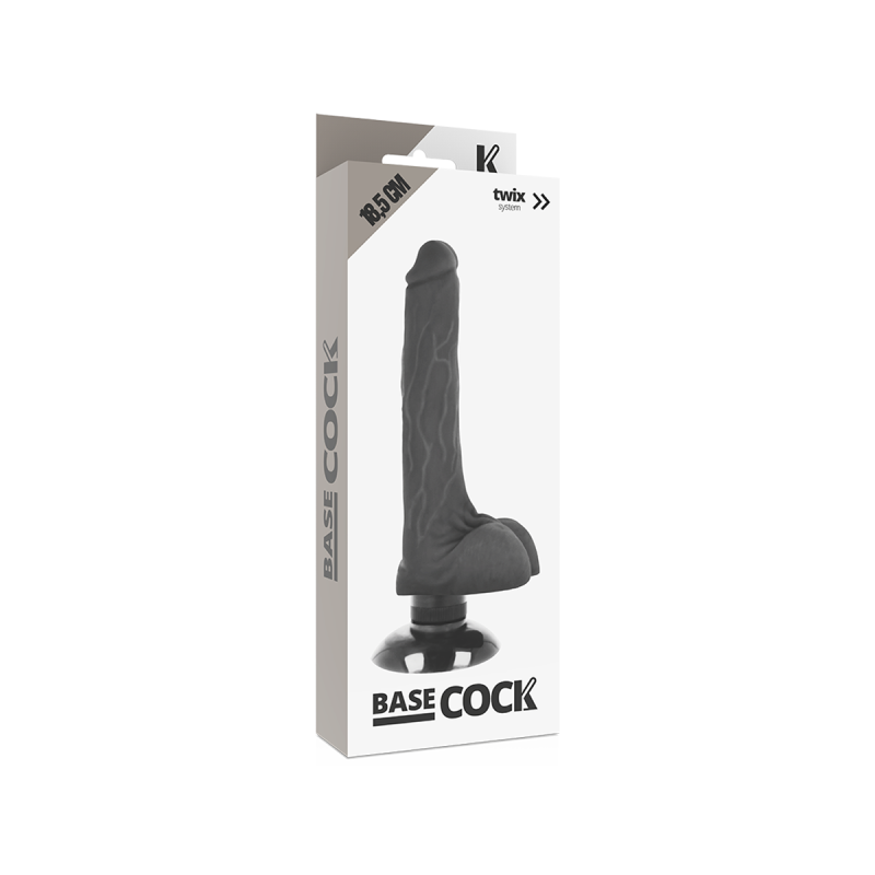 Basecock - Realistic Vibrator 2 - 1 Black 18.5 Cm - O - 4 Cm |