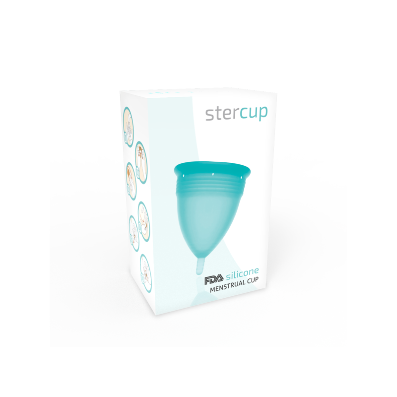 STERCUP - COUPE MENSTRUELLE EN SILICONE FDA AIGUE-MARINE - TAILLE L -…