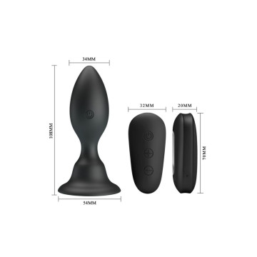Mr Play - Plug Anal Avec Télécommande Vibration Noire | Vybes.it