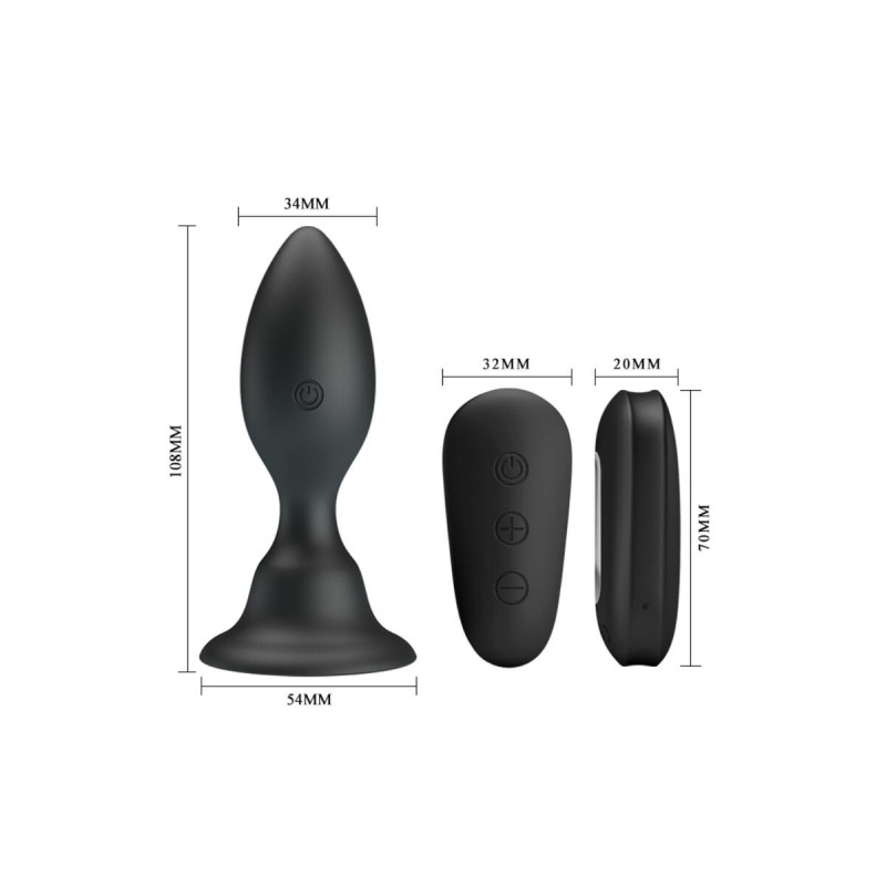 Mr Play - Plug Anal Con Vibración Negro Control Remoto | Vybes.it