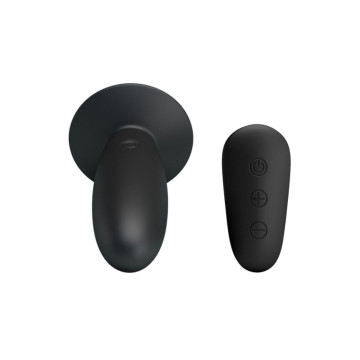 MR PLAY - PLUG ANAL CON VIBRACIÓN NEGRO CONTROL REMOTO