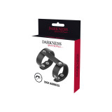 DARKNESS - ANELLO REGOLABILE PER PENE E TESTICOLI IN PELLE - DARKNESS…
