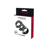 DARKNESS - VERSTELLBARER DOPPEL-PENIS- UND HODENRING AUS LEDER - DARK…