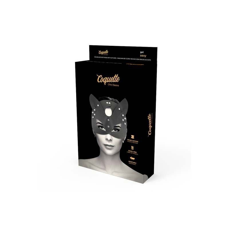 Coquette Chic Desire - Máscara Cuero Vegano Con Orejas De Gato |