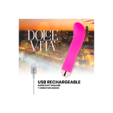 Dolce Vita - Vibratore Ricaricabile Rosa A 7 Velocità | Vybes.it